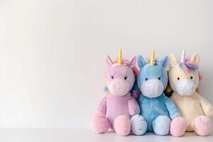 Unicorn Plush Pillow on White photo