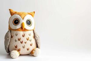 Owl Plush Pillow on White photo
