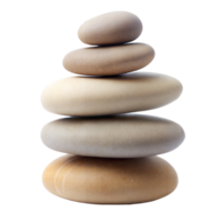 Stacked smooth stones representing balance on transparent background png