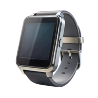 Modern smartwatch with metallic frame on transparent background png