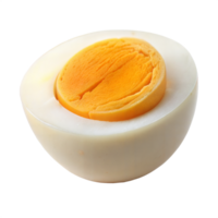 Nahansicht von ein geschnitten gekocht Ei auf transparent Hintergrund png