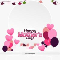 Mother's Day banner. Modern geometric abstract square background in colorful style for world Mother's Day. Greeting card cover with text Happy Mother's Day vector