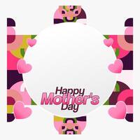 Mother's Day banner. Modern geometric abstract square background in colorful style for world Mother's Day. Greeting card cover with text Happy Mother's Day vector