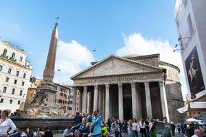Rome, Italy-April 17, 2024 The Pantheon and the Fountain of the Pantheon, Rome photo