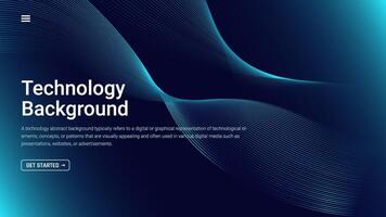 Technology Abstract Background with Wavy Blue Lines. Modern abstract background inspired by modern technology trends. vector