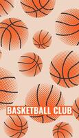 Basketball background design with balls and text. Colorful illustration for flyers, banners, web and print. Sport, team play concept. Flat modern illustration isolated. vector