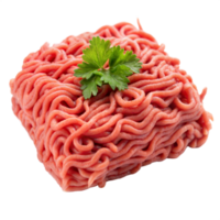 Fresh ground beef with parsley on transparent background png