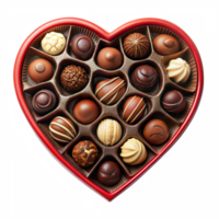 Heart-shaped box of assorted chocolates png