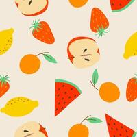 Fruits seamless pattern background and fabric vector