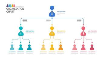 Infographic template for organization chart with business people icons. infographic for business. vector
