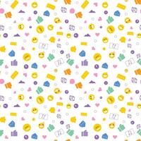 Vibrant seamless pattern with various social icons. Social media background vector