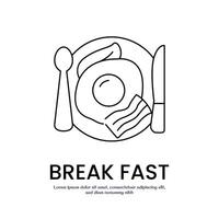 breakfast thin outline icon design good for web or mobile app vector