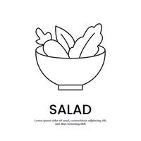 salad thin outline icon design good for web or mobile app vector