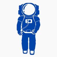 Editable Isolated Astronaut Vectorized Illustration in Flat Monochrome Style for Outer Space Astronomy Related Design vector