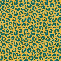Leopard skin seamless pattern. Green elements on a yellow mustard background. . For fabric, cover, background, case, packaging vector