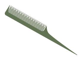Green comb for combing or creating a hairstyle. Professional hairdressing tool. illustration for your design vector