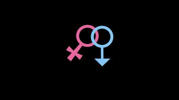 Female And Male Sign concept icon loop animation with alpha channel video