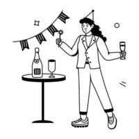 Event Celebrations Flat Character Icons vector