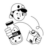 Delivery Service Hand Drawn Mini Illustrations vector
