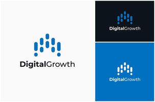 Data Digital Tech Growth Network Line Solution Analysis Innovation Logo Design Illustration vector