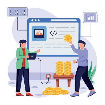 NFT Technology Flat Illustrations