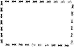 Ant rectangle trail illustration. Insect path vector