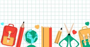 Back to school background with empty space for text and different elements . vector