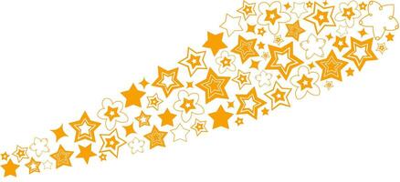 Contemporary composition with different golden stars. Starfall. Graphic elements. vector
