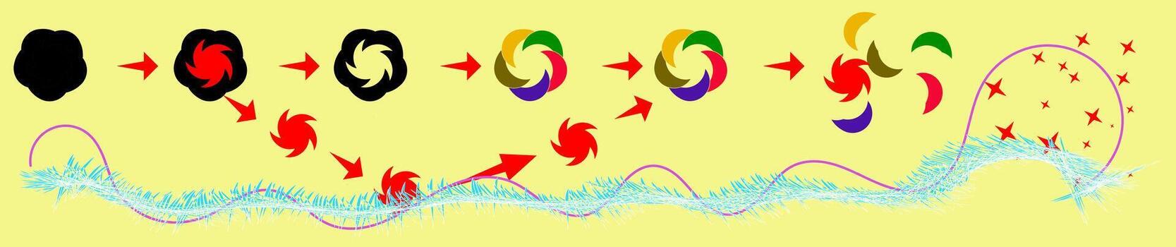 abstract background, image cycles from one shape to another vector