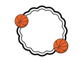 Basketball Line Art Frame Background vector