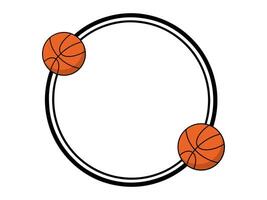 Frame Basketball Sketch Line Art vector