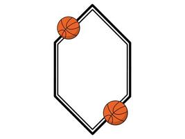 Frame Basketball Sketch Line Art vector