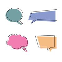 Colorful speech bubbles chat box with various shape vector