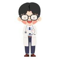 Cartoon character of a doctor with a stethoscope vector