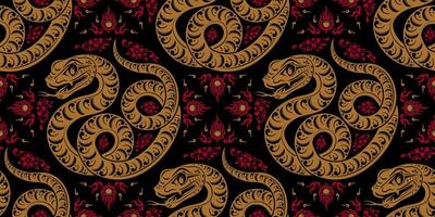 Seamless pattern happy chinese new year 2025 the snake zodiac sign vector