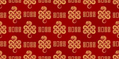 Seamless pattern happy chinese new year 2025 the snake zodiac sign vector