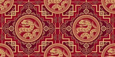 Seamless pattern happy chinese new year 2025 the snake zodiac sign vector