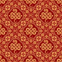Seamless pattern happy chinese new year 2025 the snake zodiac sign with asian elements paper cut style on color background. vector