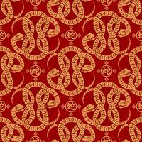 Seamless pattern happy chinese new year 2025 the snake zodiac sign with asian elements paper cut style on color background. vector