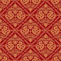 Seamless pattern happy chinese new year 2025 the snake zodiac sign with asian elements paper cut style on color background. vector