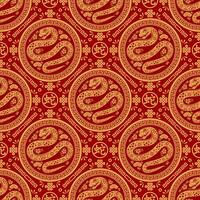 Seamless pattern happy chinese new year 2025 the snake zodiac sign with asian elements paper cut style on color background. vector