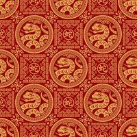 Seamless pattern happy chinese new year 2025 the snake zodiac sign with asian elements paper cut style on color background. vector