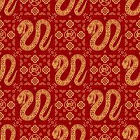 Seamless pattern happy chinese new year 2025 the snake zodiac sign with asian elements paper cut style on color background. vector