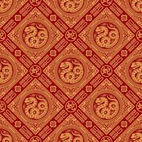 Seamless pattern happy chinese new year 2025 the snake zodiac sign with asian elements paper cut style on color background. vector