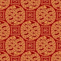 Seamless pattern happy chinese new year 2025 the snake zodiac sign with asian elements paper cut style on color background. vector