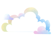 Pastel colored clouds floating in the air and text box png