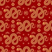 Seamless pattern happy chinese new year 2025 the snake zodiac sign with asian elements paper cut style on color background. vector