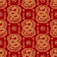 Seamless pattern happy chinese new year 2025 the snake zodiac sign with asian elements paper cut style on color background. vector