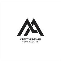 Creative MA or AM or AA initial flat monogram modern brand unique stylish minimal logo design vector