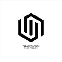 Creative MW or WM initial monogram modern brand hexagonal shape pattern logo design vector